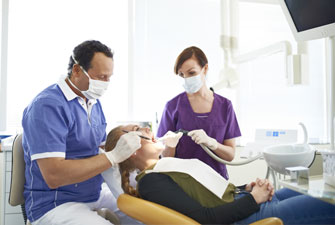 woman getting dental check up